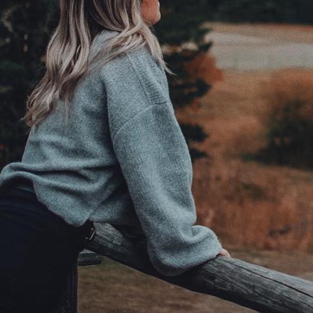 Topshop grey cropped sweater